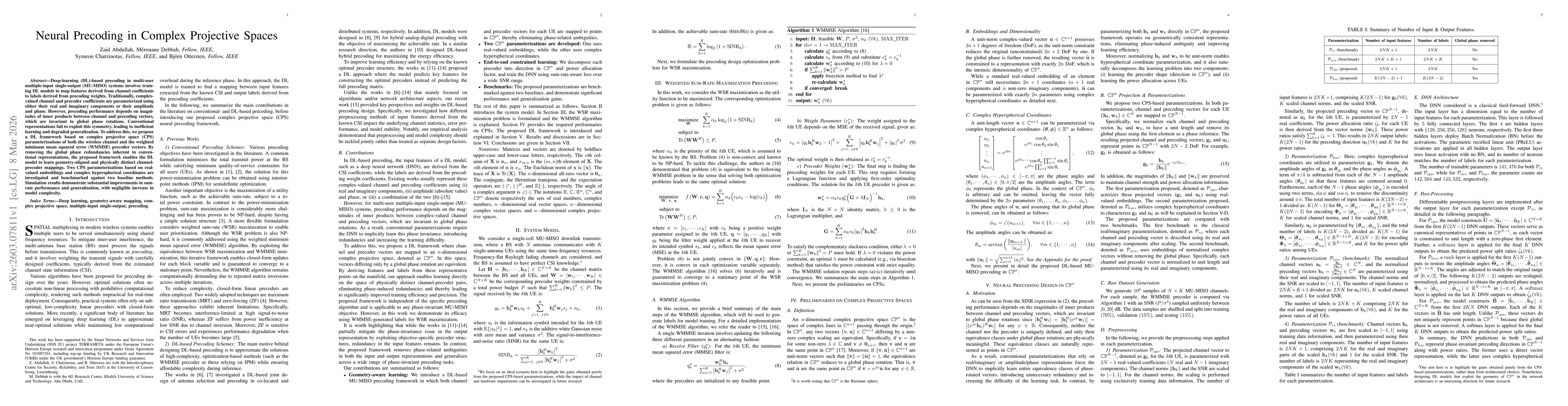 Thumbnail for Neural Precoding in Complex Projective Spaces