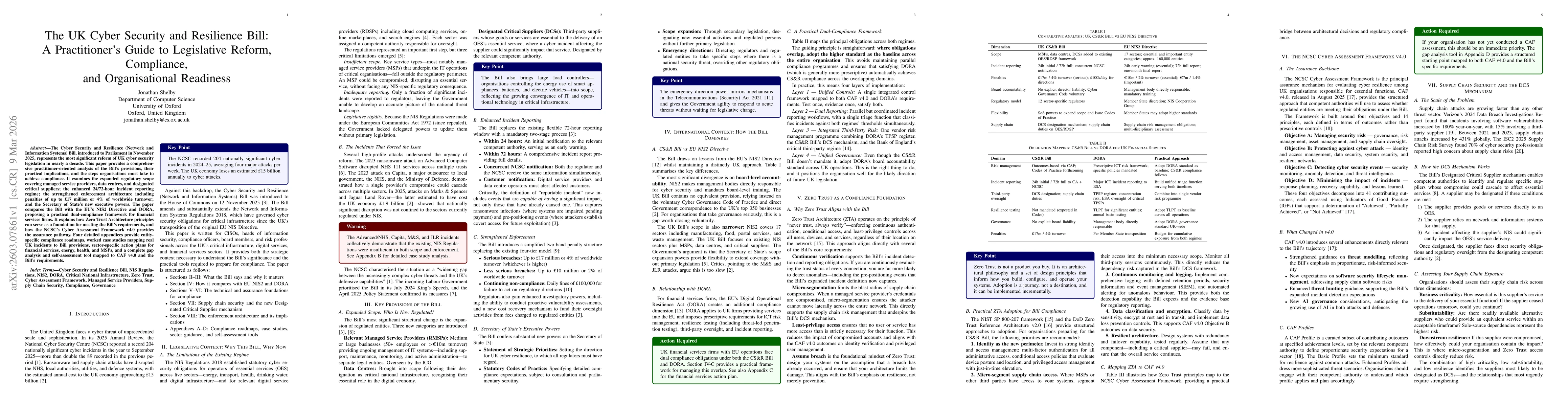 Thumbnail for The UK Cyber Security and Resilience Bill: A Practitioner's Guide to Legislative Reform, Compliance, and Organisational Readiness