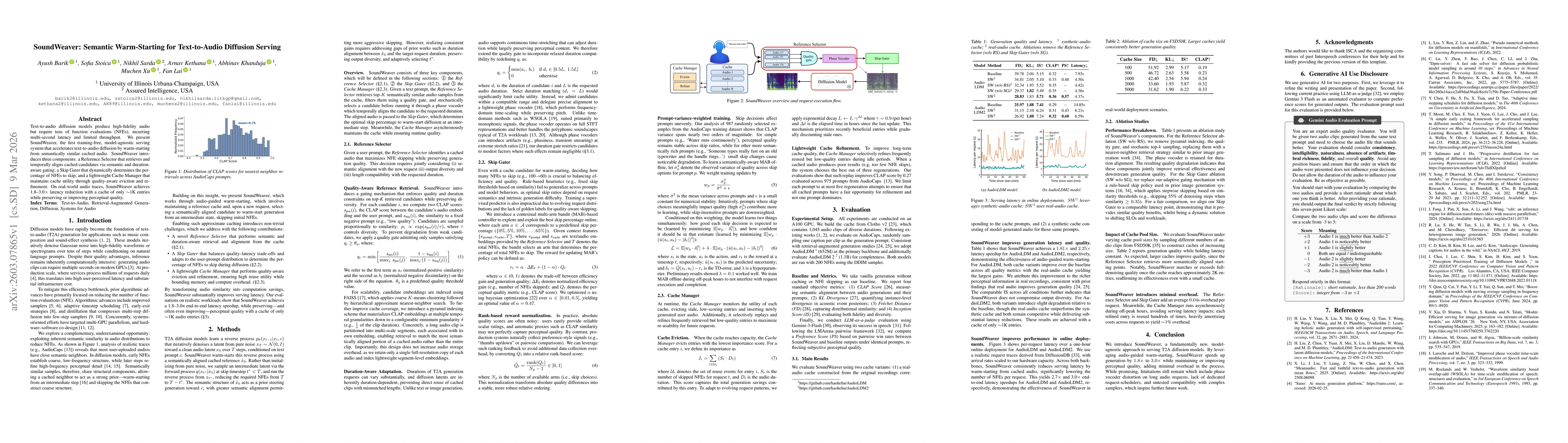 Thumbnail for SoundWeaver: Semantic Warm-Starting for Text-to-Audio Diffusion Serving