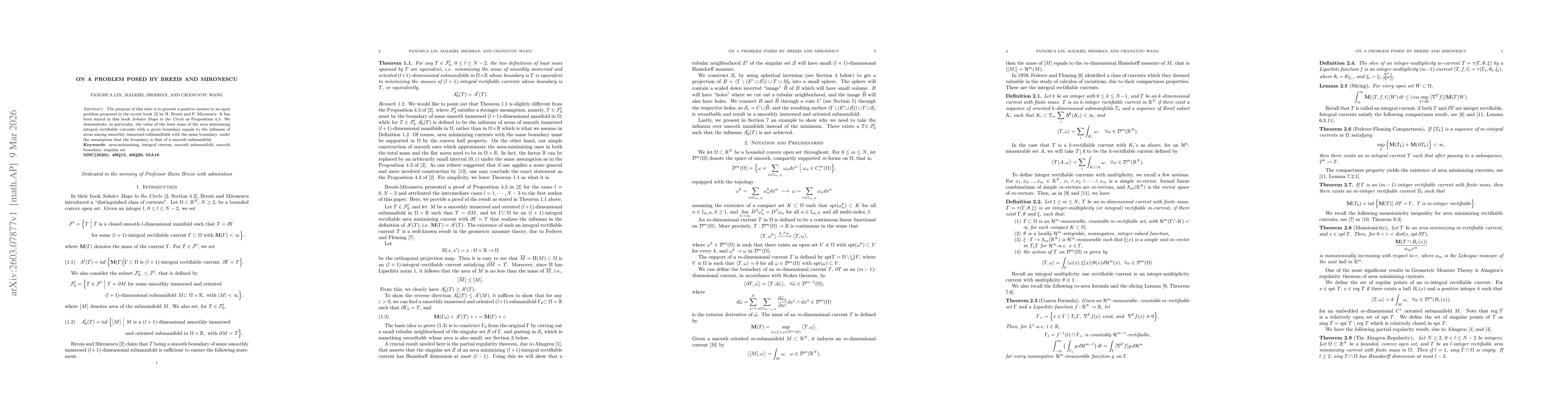 Thumbnail for On a Problem Posed by Brezis and Mironescu