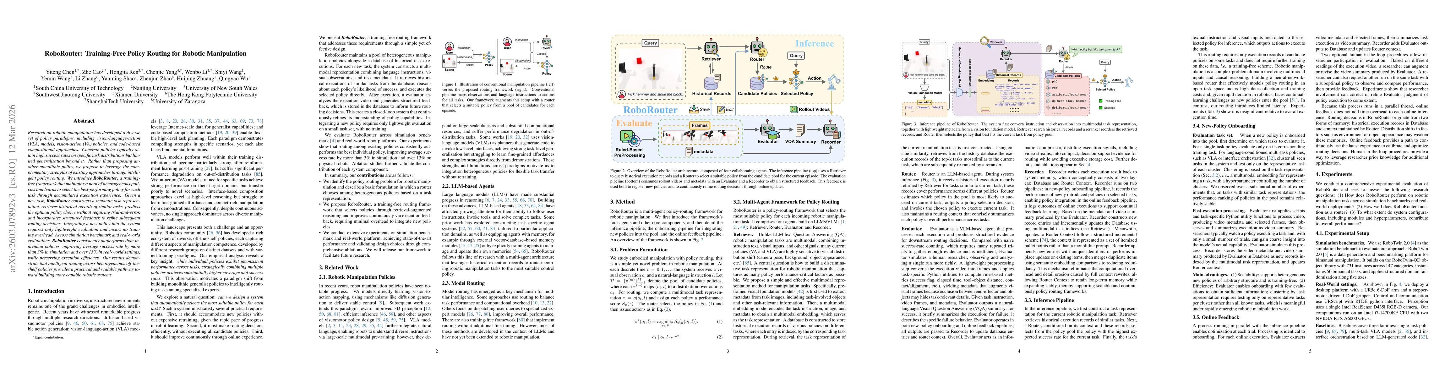 Thumbnail for RoboRouter: Training-Free Policy Routing for Robotic Manipulation