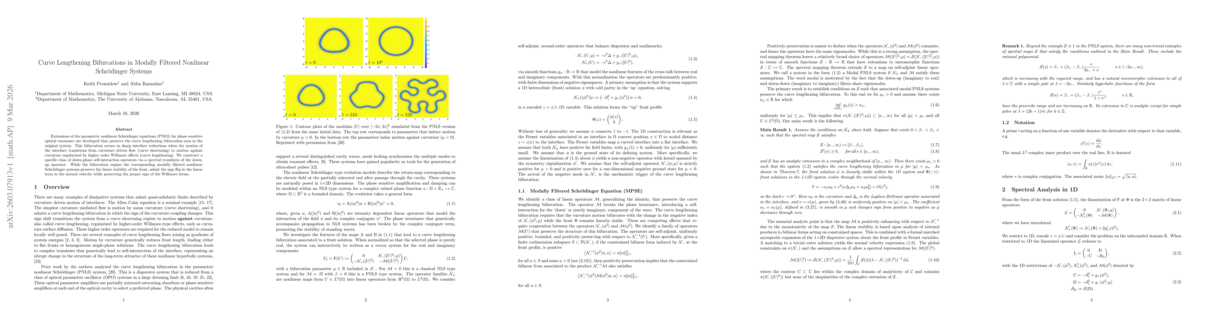 Thumbnail for Curve Lengthening Bifurcations in Modally Filtered Nonlinear Schrödinger Systems