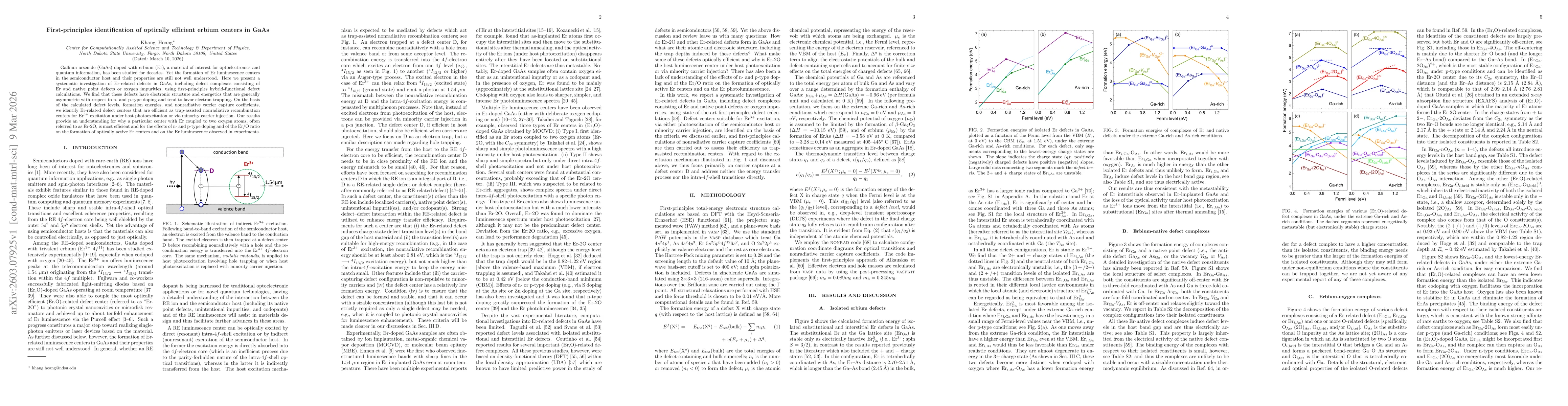 Thumbnail for First-principles identification of optically efficient erbium centers in GaAs