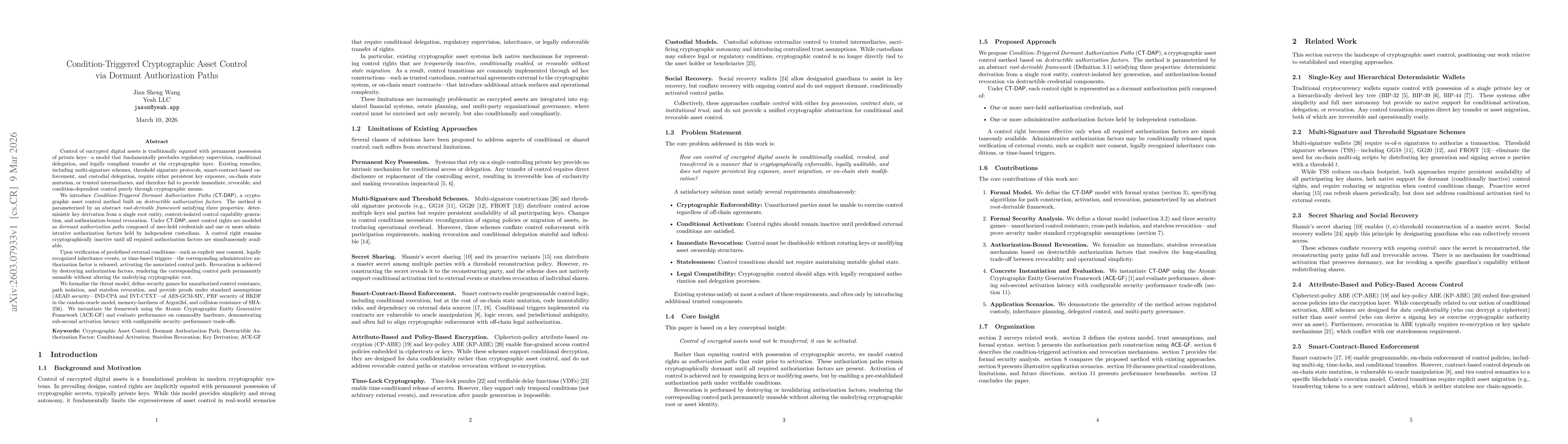 Thumbnail for Condition-Triggered Cryptographic Asset Control via Dormant Authorization Paths