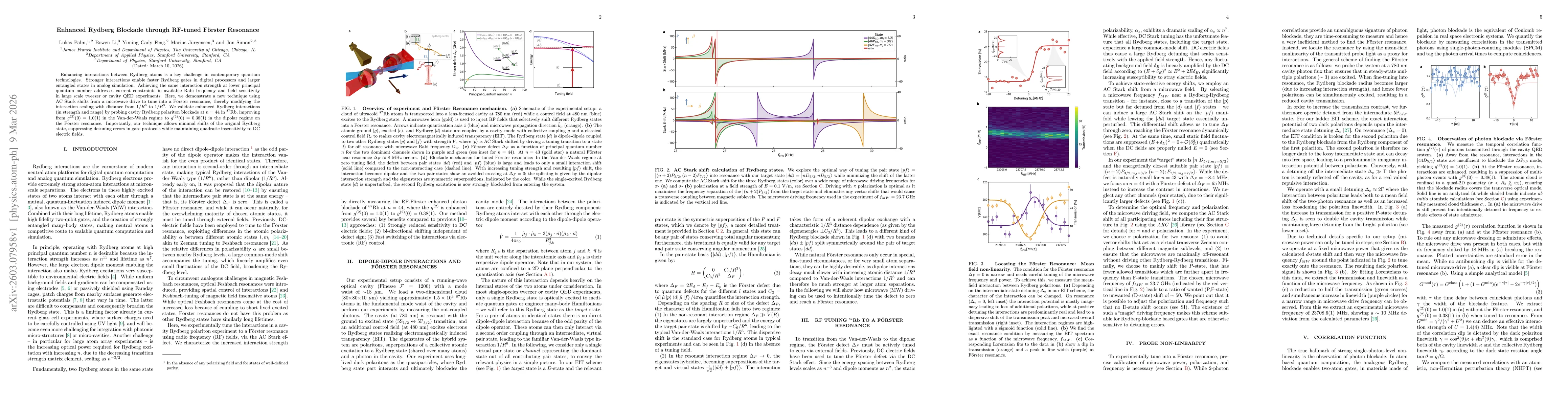 Thumbnail for Enhanced Rydberg Blockade through RF-tuned Förster Resonance