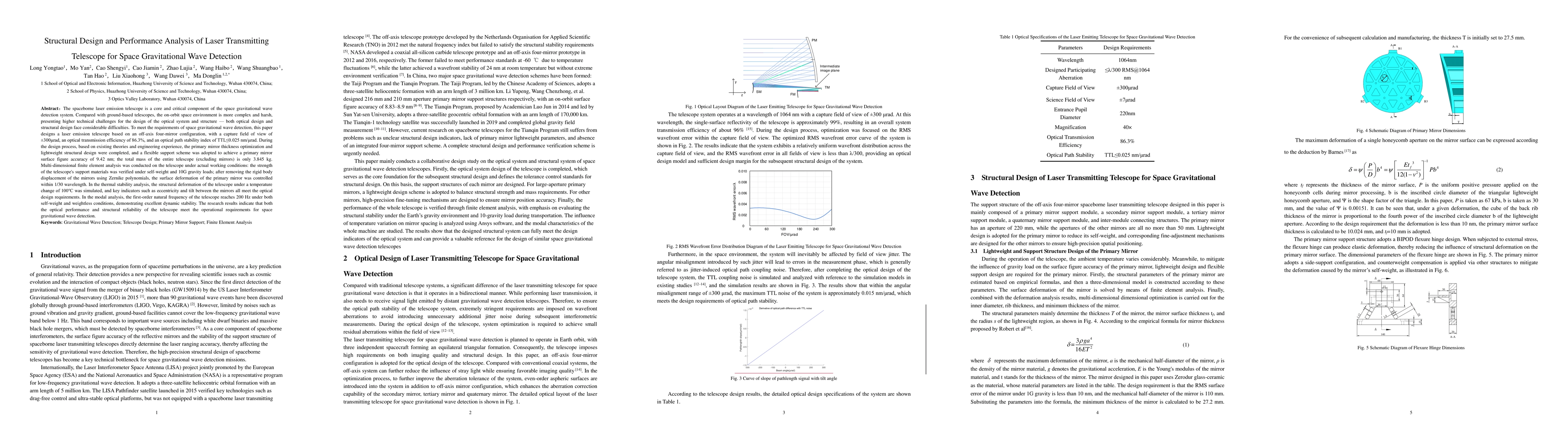 Thumbnail for Structural Design and Performance Analysis of Laser Transmitting Telescope for Space Gravitational Wave Detection