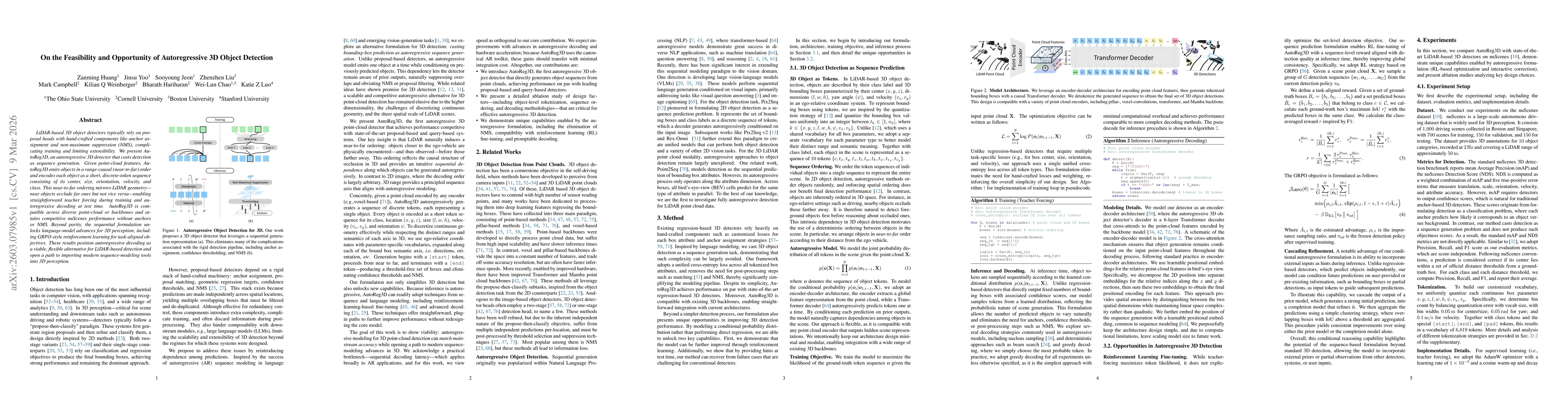 Thumbnail for On the Feasibility and Opportunity of Autoregressive 3D Object Detection