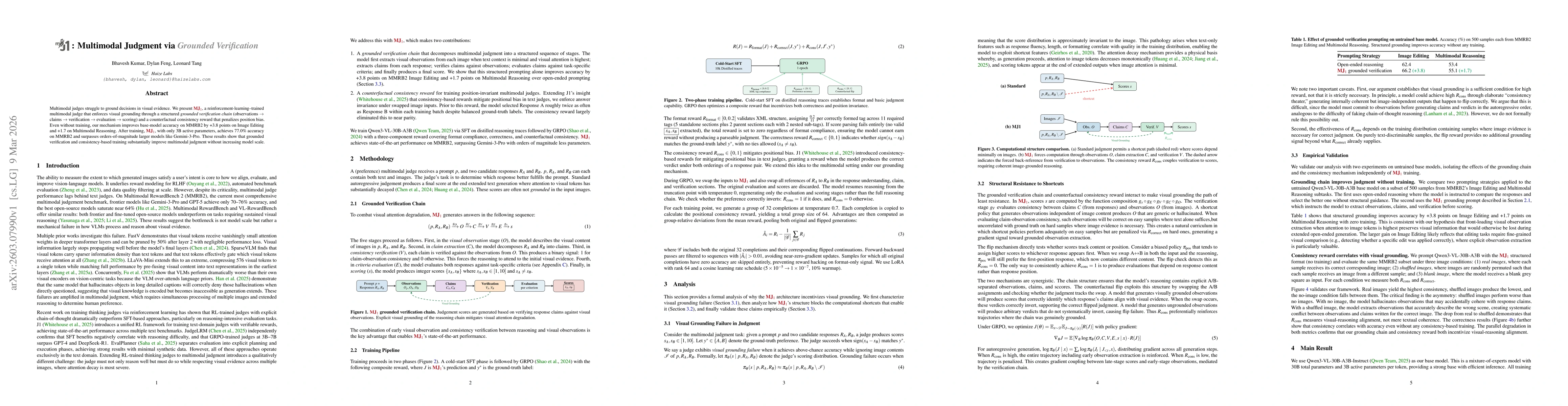 Thumbnail for MJ1: Multimodal Judgment via Grounded Verification