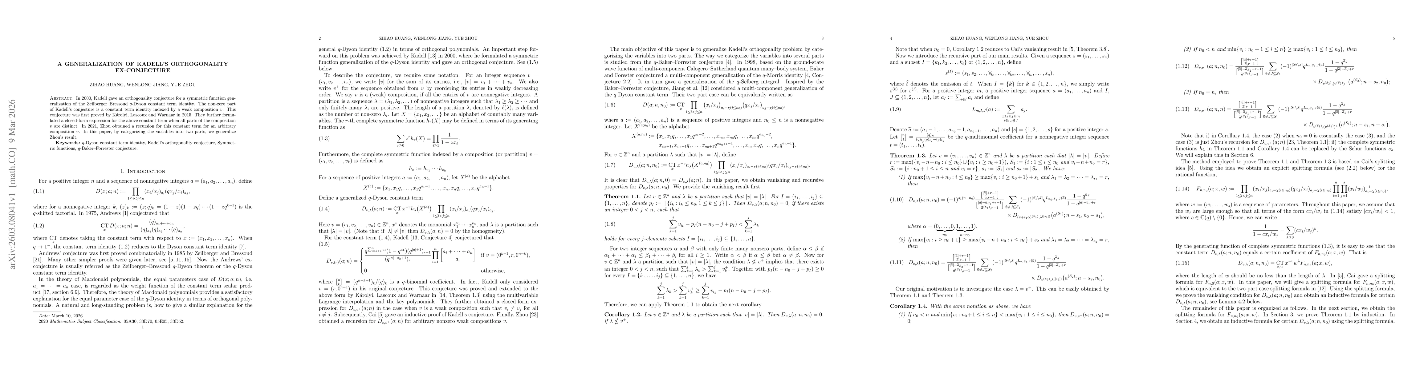 Thumbnail for A generalization of Kadell's orthogonality ex-conjecture