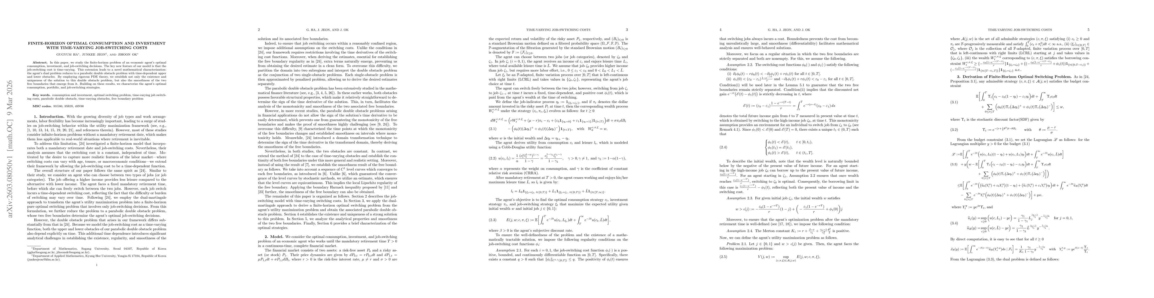 Thumbnail for Finite-Horizon Optimal Consumption and Investment with Time-Varying Job-Switching Costs