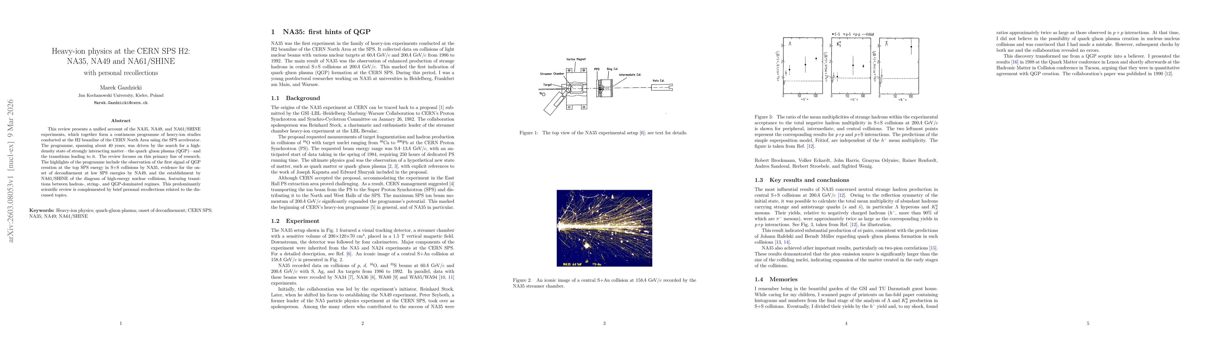 Thumbnail for Heavy-ion physics at the CERN SPS H2: NA35, NA49 and NA61/SHINE (with personal recollections)