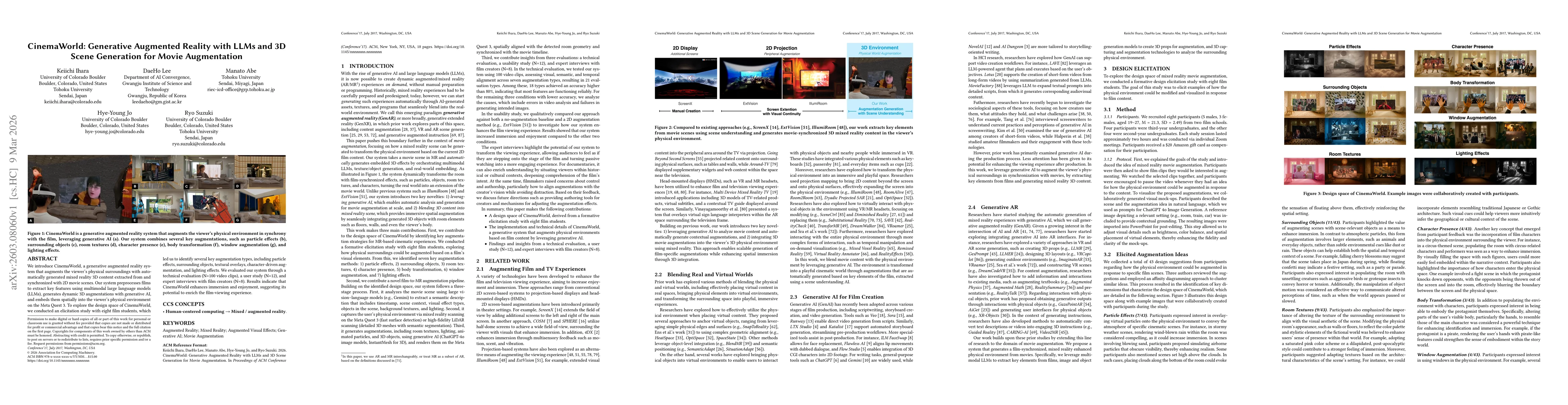 Thumbnail for CinemaWorld: Generative Augmented Reality with LLMs and 3D Scene Generation for Movie Augmentation
