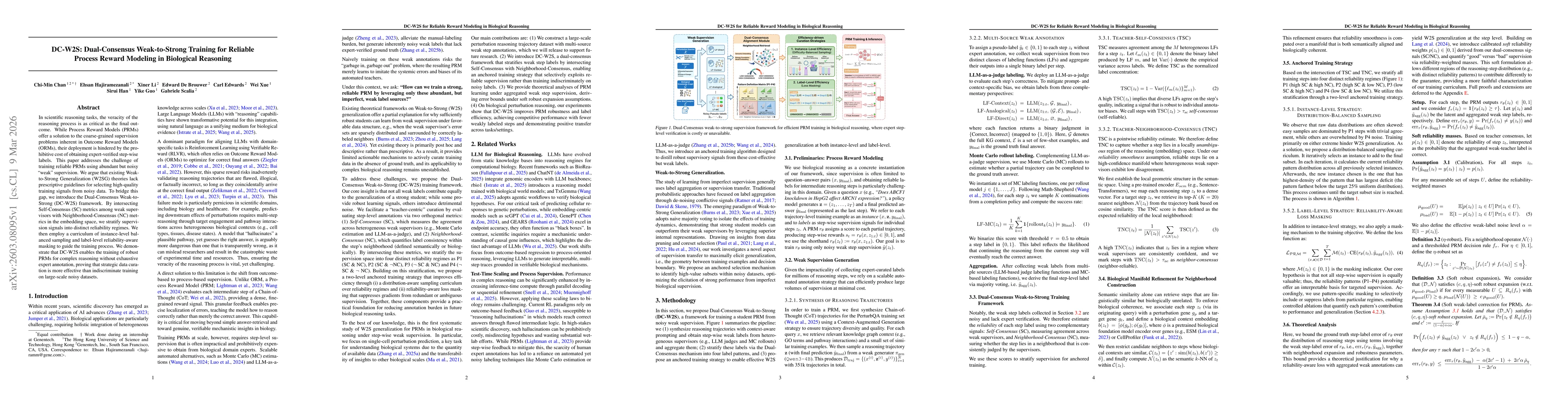 Thumbnail for DC-W2S: Dual-Consensus Weak-to-Strong Training for Reliable Process Reward Modeling in Biological Reasoning