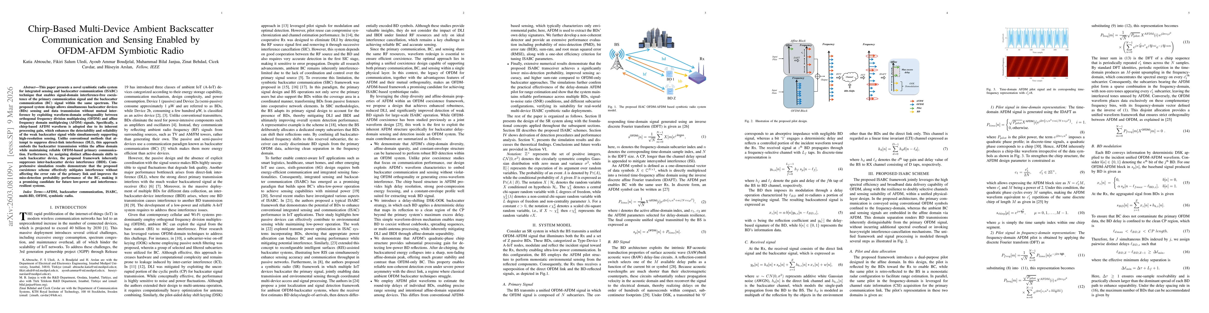 Thumbnail for Chirp-Based Multi-Device Ambient Backscatter Communication and Sensing Enabled by OFDM-AFDM Symbiotic Radio