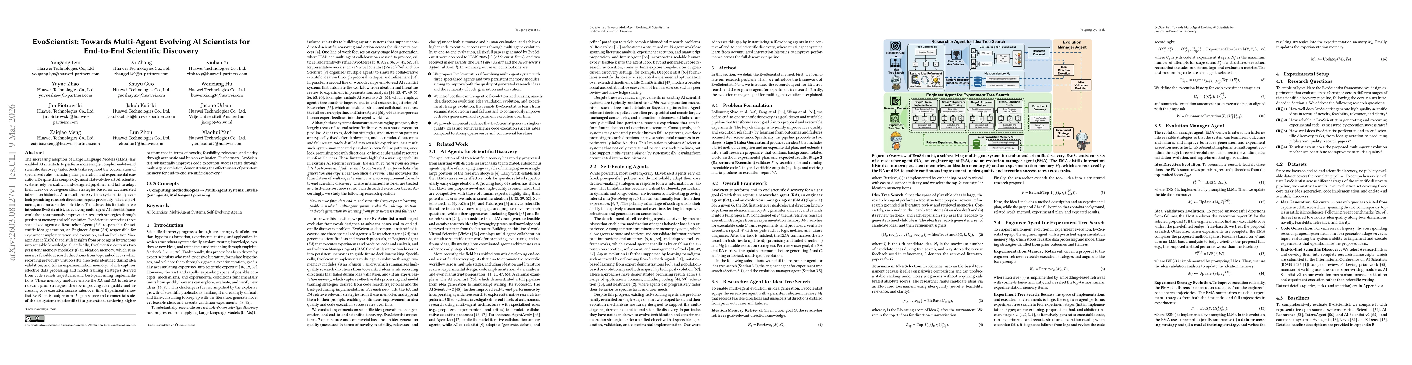 Thumbnail for EvoScientist: Towards Multi-Agent Evolving AI Scientists for End-to-End Scientific Discovery