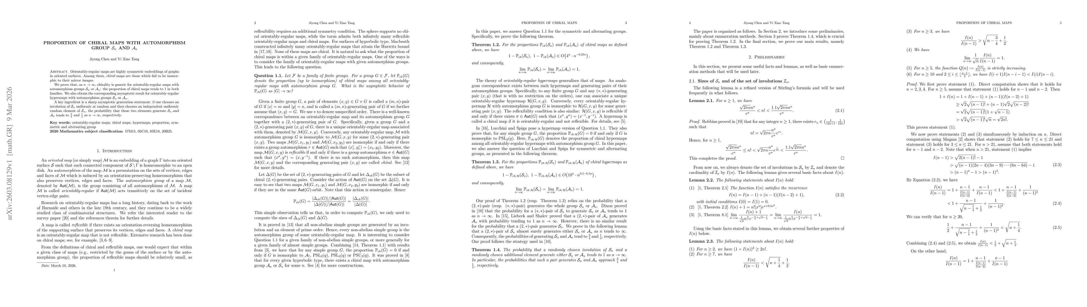 Thumbnail for Proportion of chiral maps with automorphism group $\mathcal{S}_n$ and $\mathcal{A}_n$
