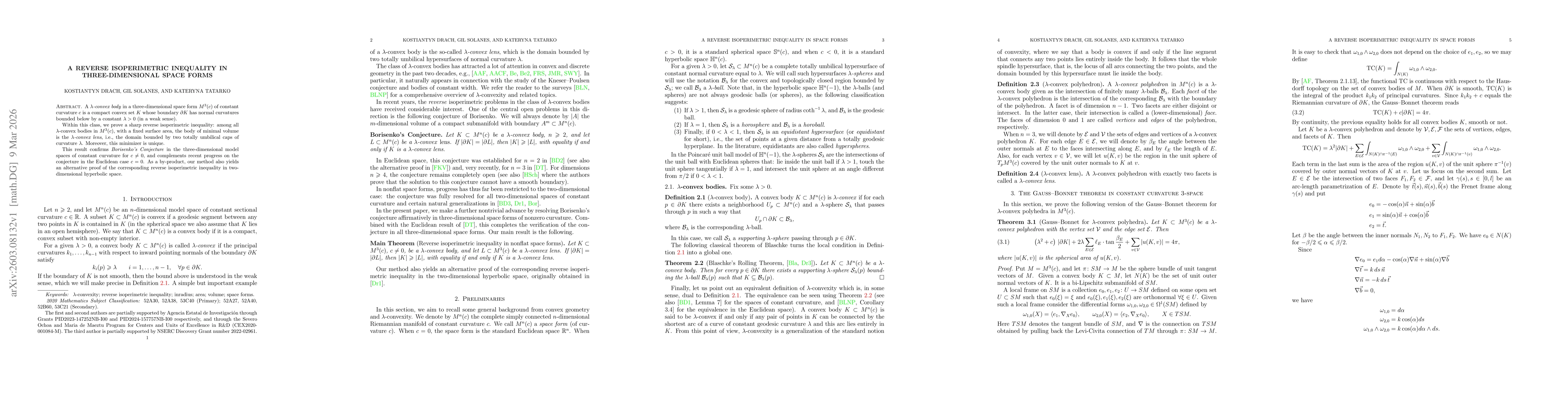 Thumbnail for A reverse isoperimetric inequality in three-dimensional space forms