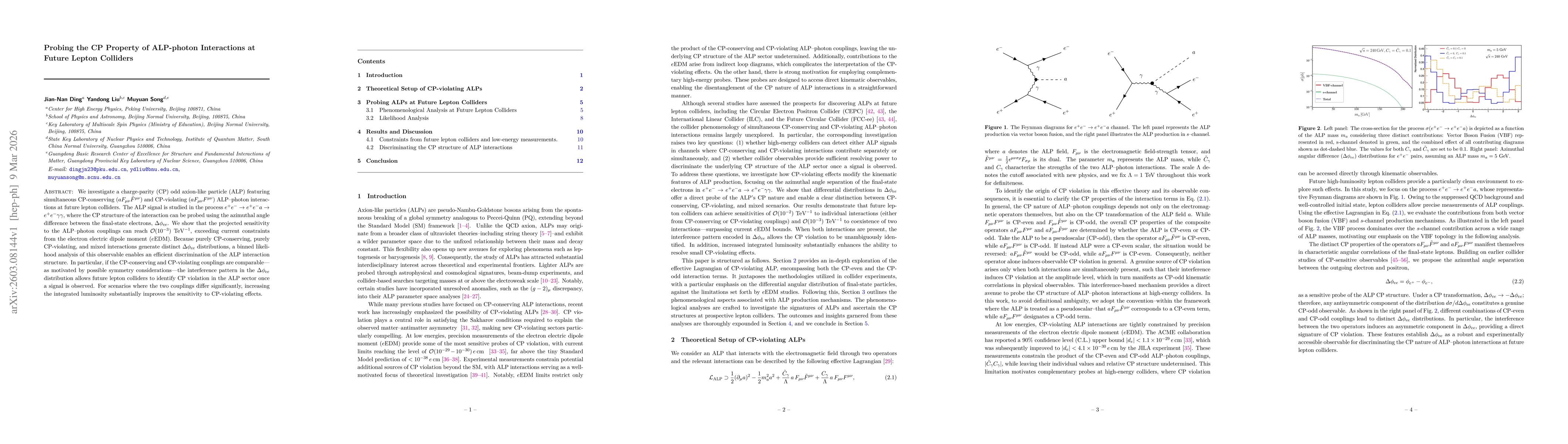 Thumbnail for Probing the CP Property of ALP-photon Interactions at Future Lepton Colliders