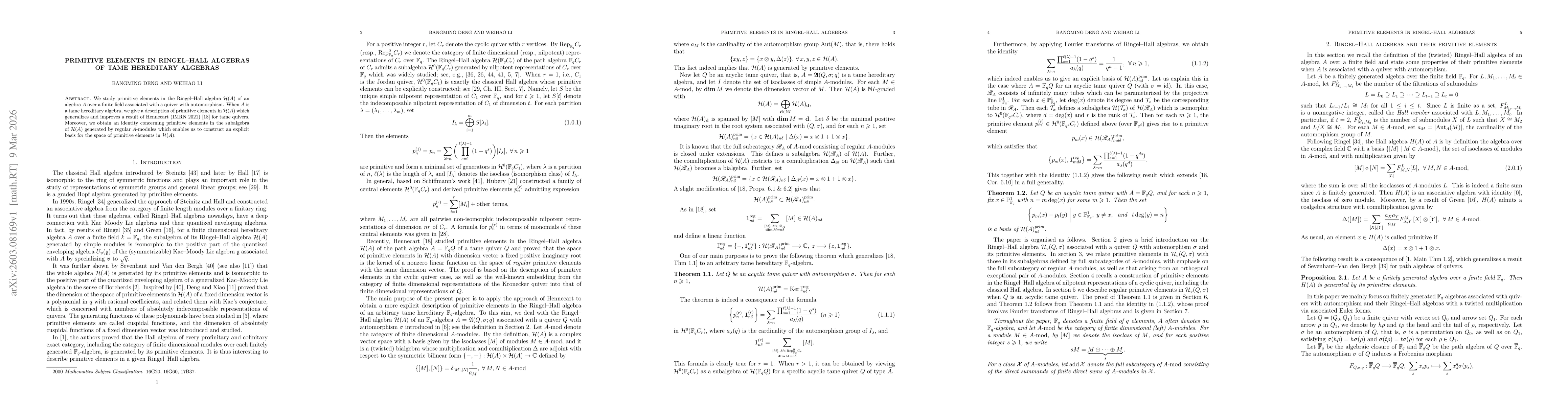 Thumbnail for Primitive elements in Ringel-Hall algebras of tame hereditary algebras