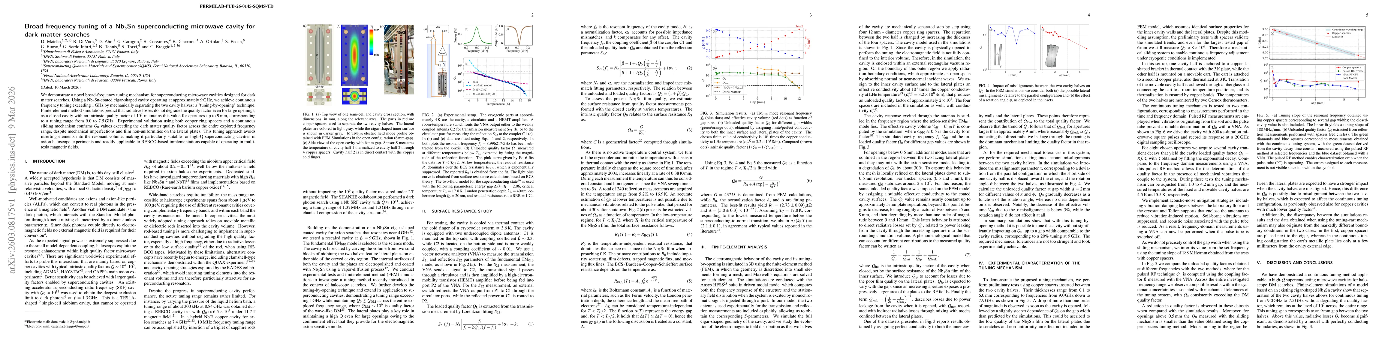 Thumbnail for Broad frequency tuning of a Nb$_{3}$Sn superconducting microwave cavity for dark matter searches