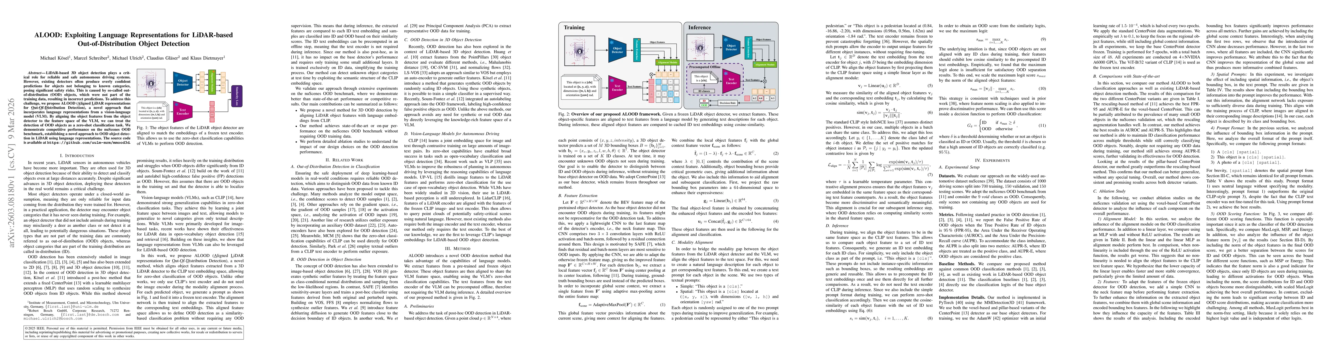 Thumbnail for ALOOD: Exploiting Language Representations for LiDAR-based Out-of-Distribution Object Detection
