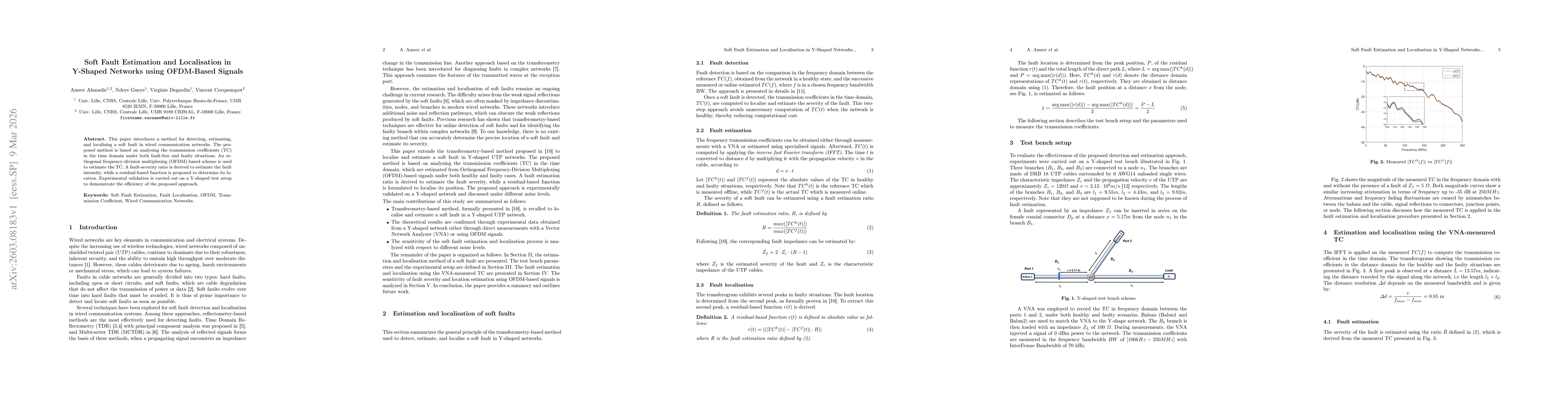 Thumbnail for Soft Fault Estimation and Localisation in Y-Shaped Networks using OFDM-Based Signals