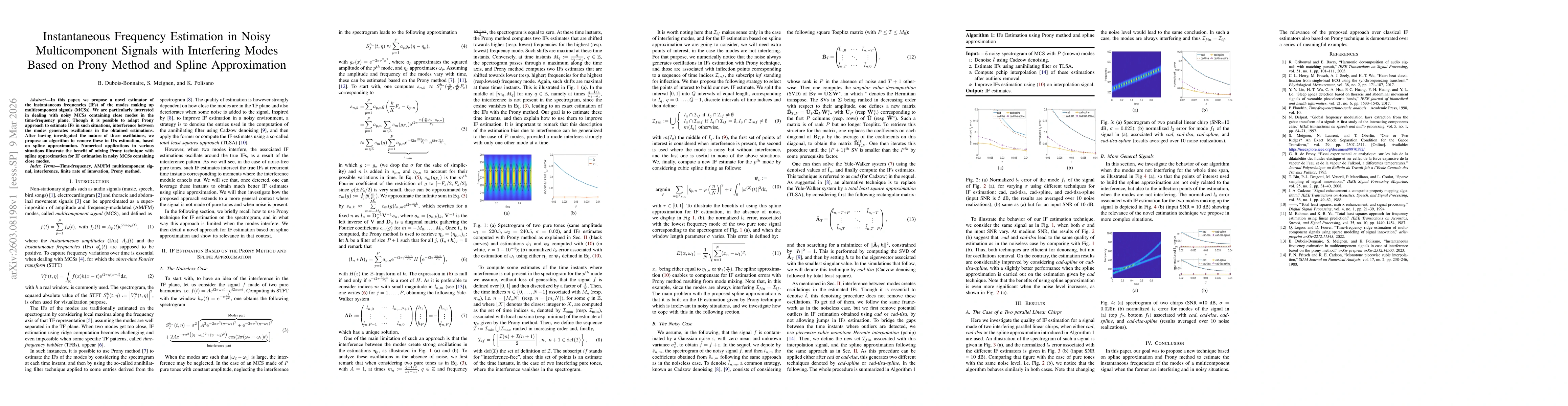 Thumbnail for Instantaneous Frequency Estimation in Noisy Multicomponent Signals with Interfering Modes Based on Prony Method and Spline Approximation