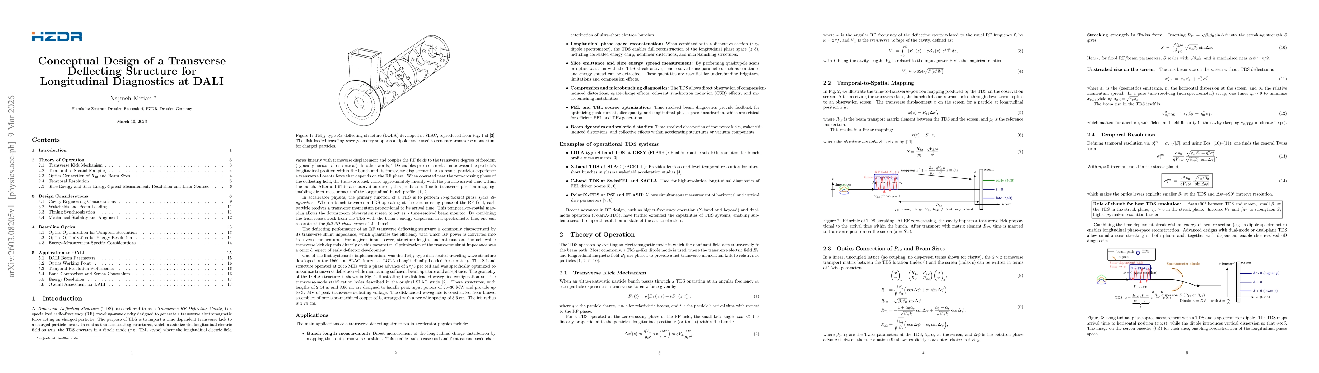 Thumbnail for Conceptual Design of a Transverse Deflecting Structure for Longitudinal Diagnostics at DALI