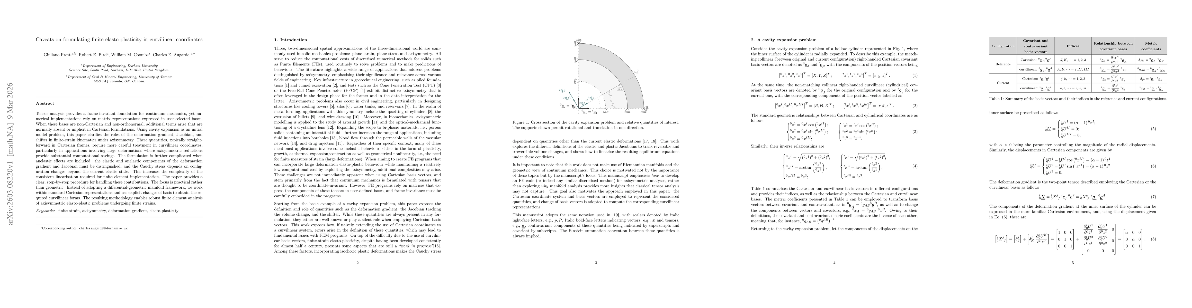 Thumbnail for Caveats on formulating finite elasto-plasticity in curvilinear coordinates