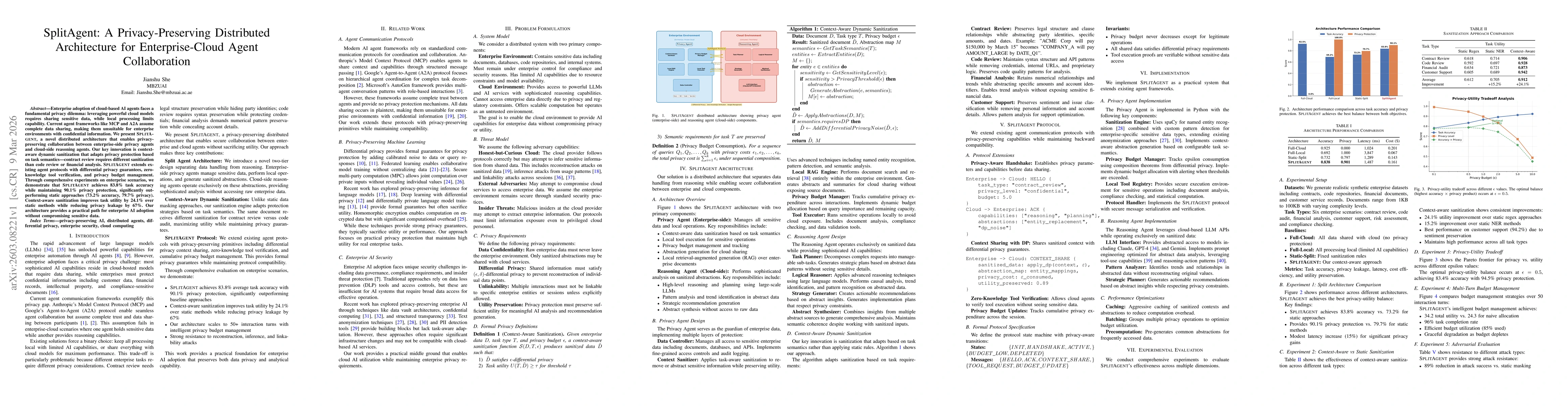 Thumbnail for SplitAgent: A Privacy-Preserving Distributed Architecture for Enterprise-Cloud Agent Collaboration