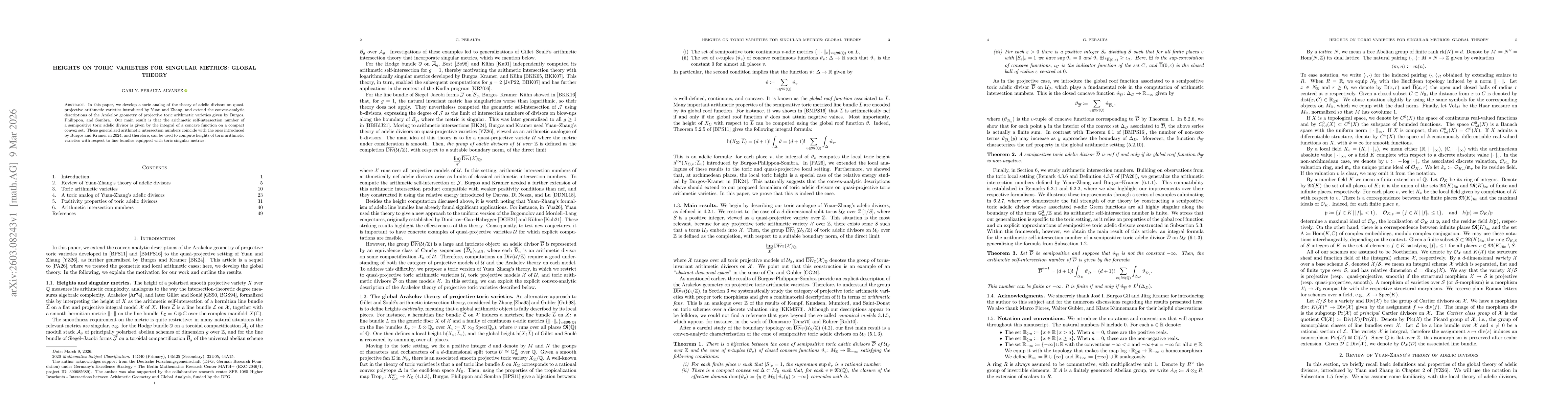 Thumbnail for Heights on toric varieties for singular metrics: Global theory