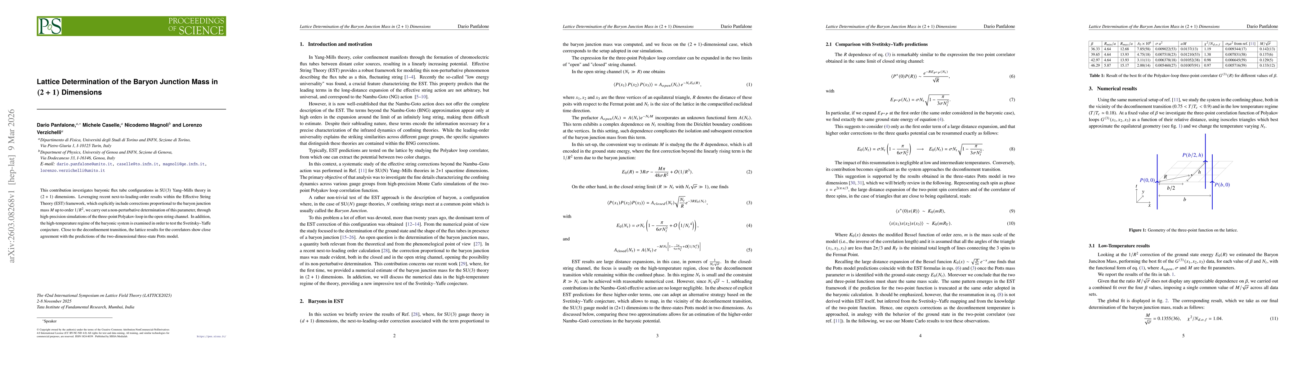 Thumbnail for Lattice Determination of the Baryon Junction Mass in $(2+1)$ Dimensions
