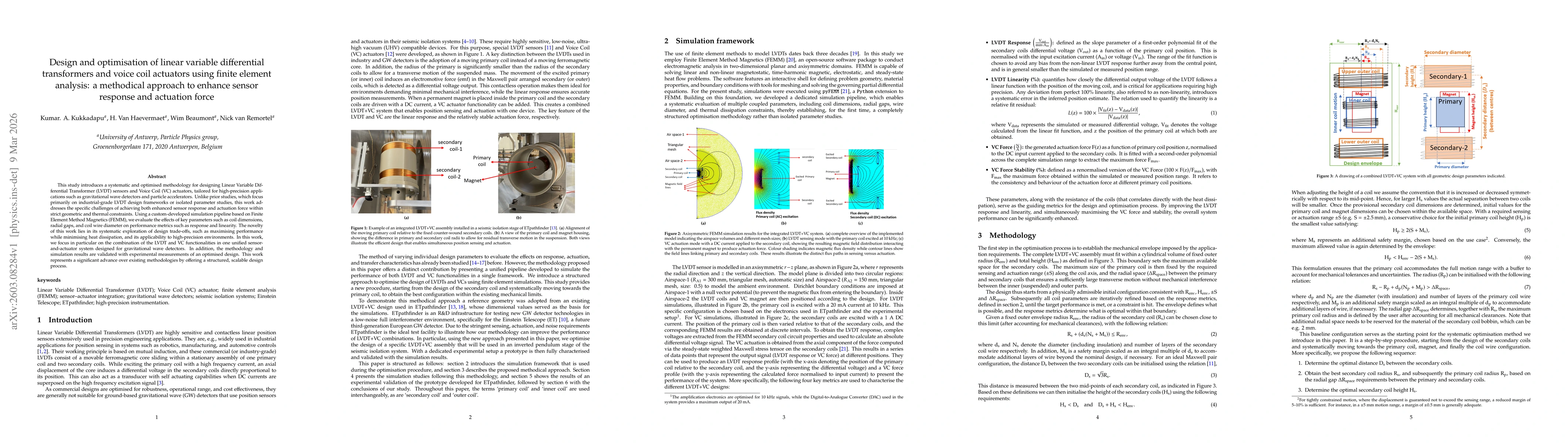 Thumbnail for Design and optimisation of linear variable differential transformers and voice coil actuators using finite element analysis: a methodical approach to enhance sensor response and actuation force