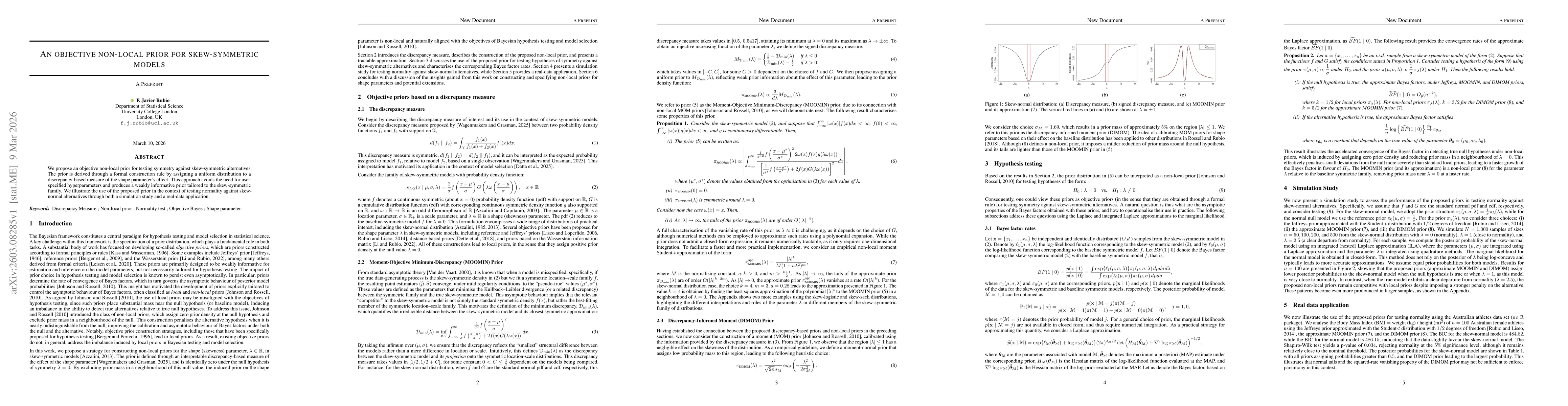 Thumbnail for An objective non-local prior for skew-symmetric models