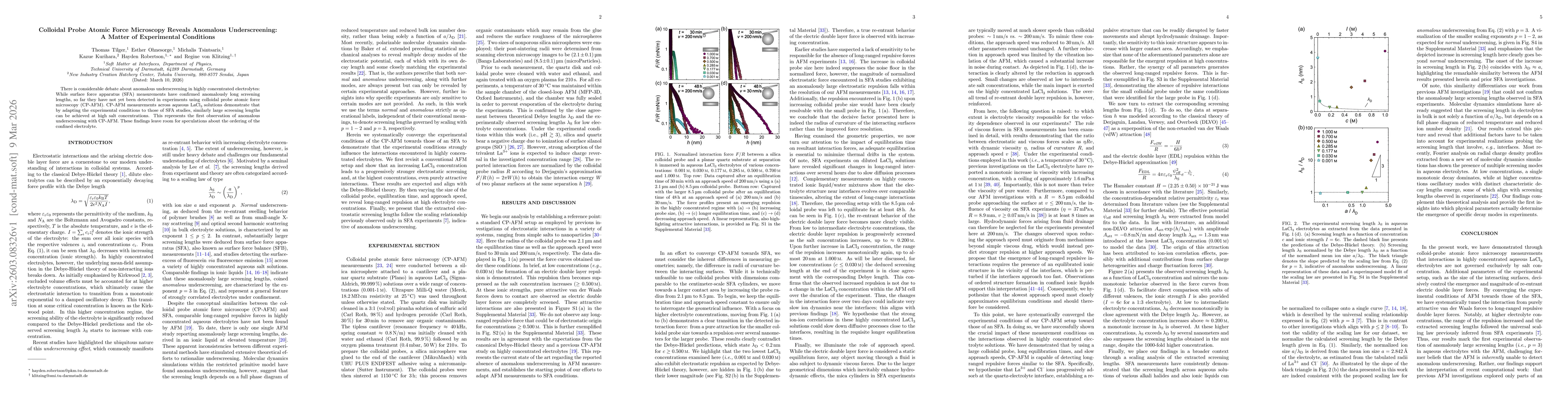 Thumbnail for Colloidal Probe Atomic Force Microscopy Reveals Anomalous Underscreening: A Matter of Experimental Conditions