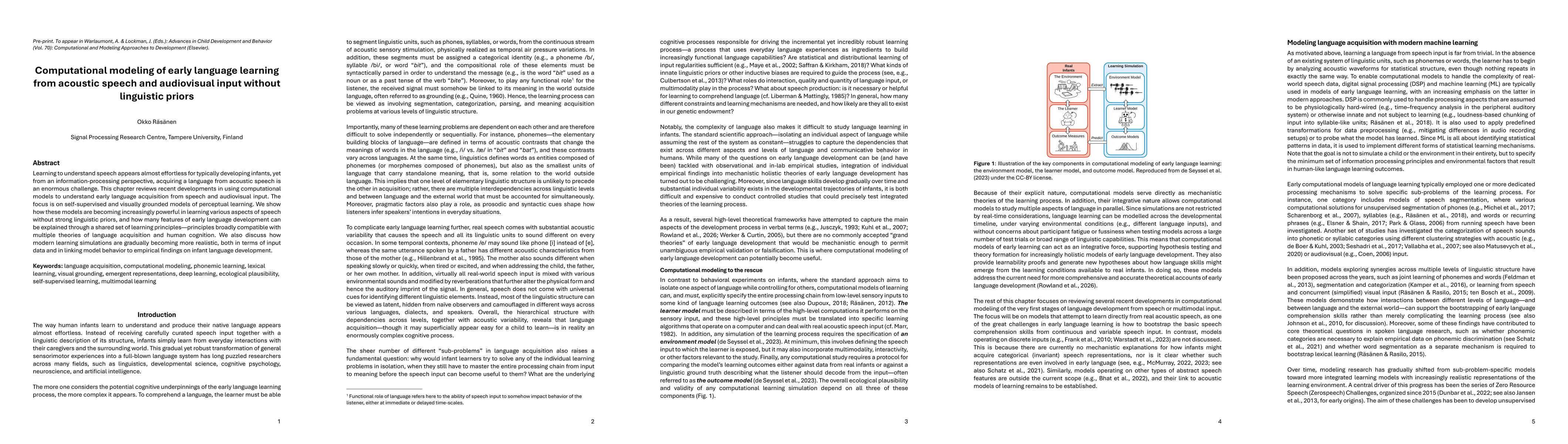 Thumbnail for Computational modeling of early language learning from acoustic speech and audiovisual input without linguistic priors