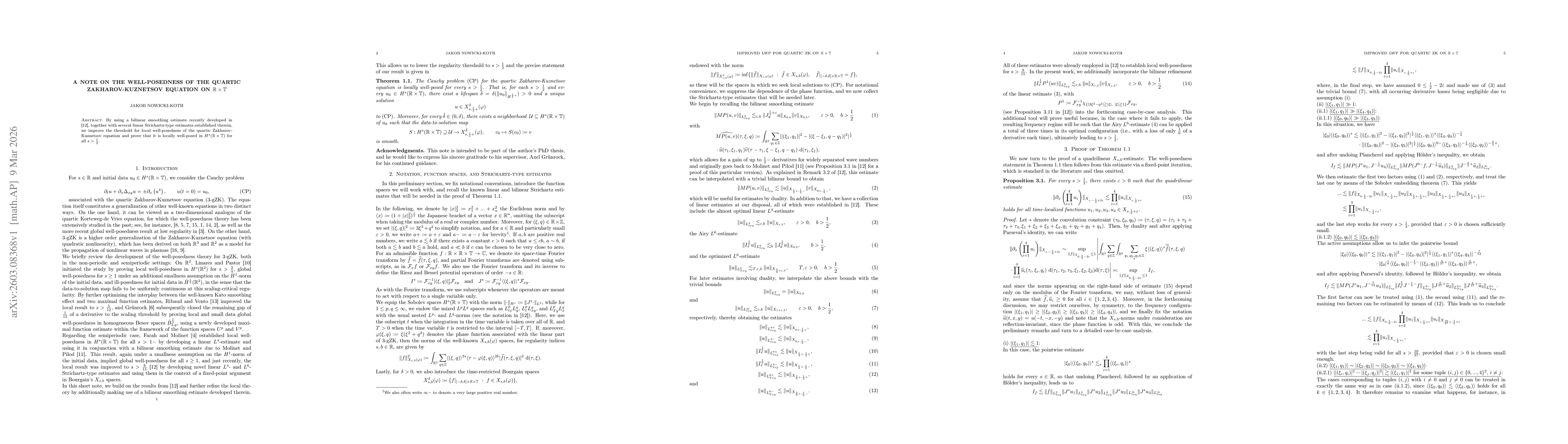 Thumbnail for A note on the well-posedness of the quartic Zakharov-Kuznetsov equation on $\mathbb{R} \times \mathbb{T}$
