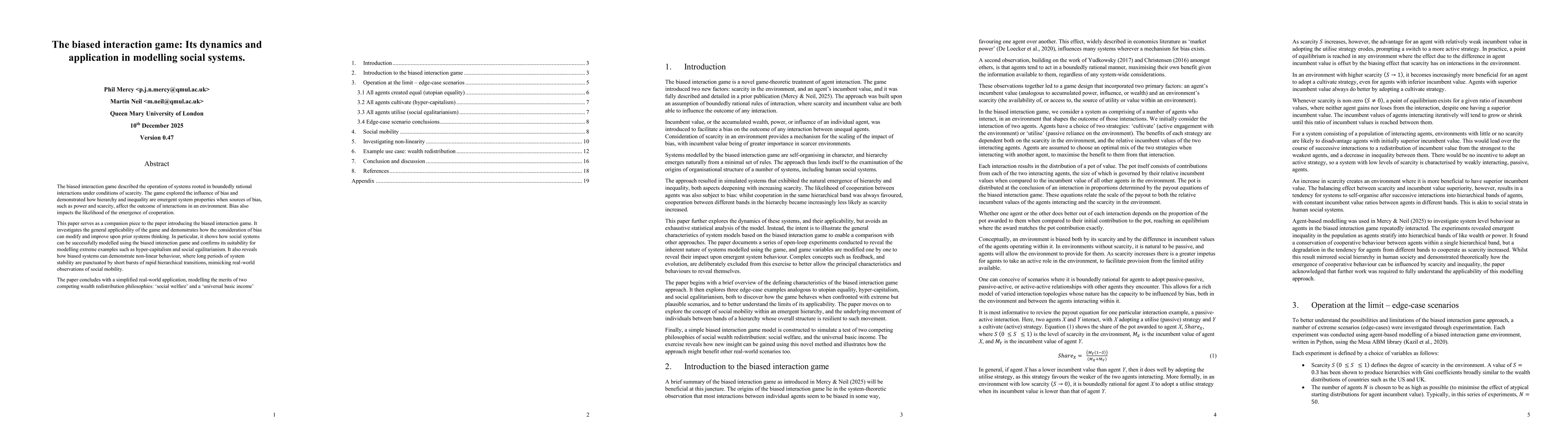 Thumbnail for The biased interaction game: Its dynamics and application in modelling social systems