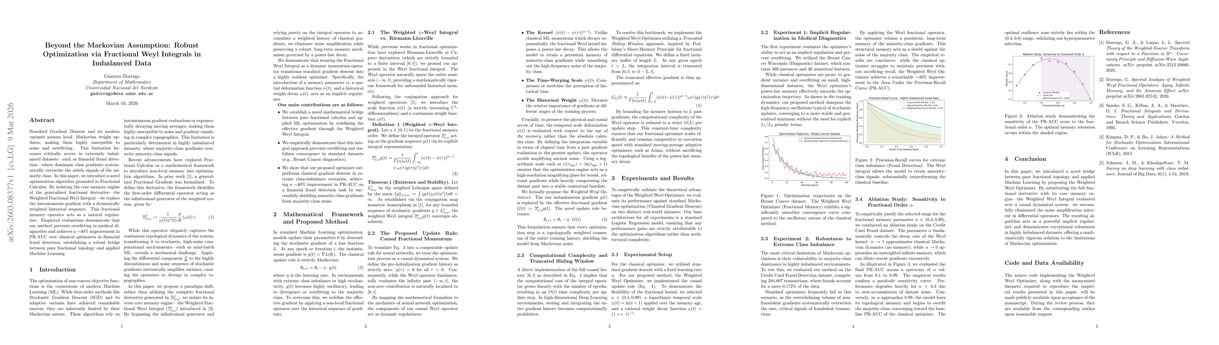 Thumbnail for Beyond the Markovian Assumption: Robust Optimization via Fractional Weyl Integrals in Imbalanced Data