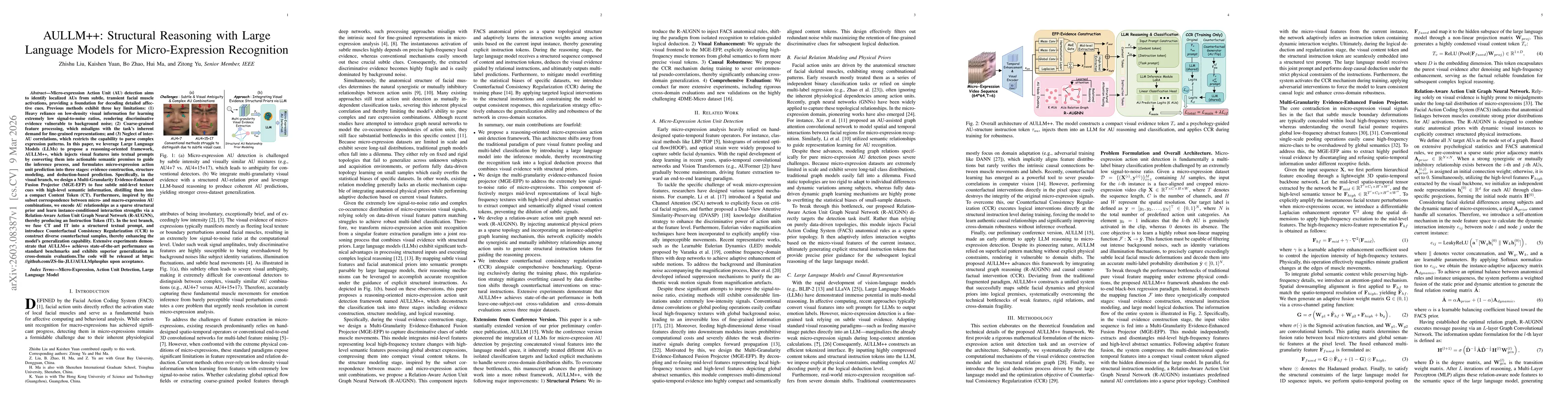 Thumbnail for AULLM++: Structural Reasoning with Large Language Models for Micro-Expression Recognition