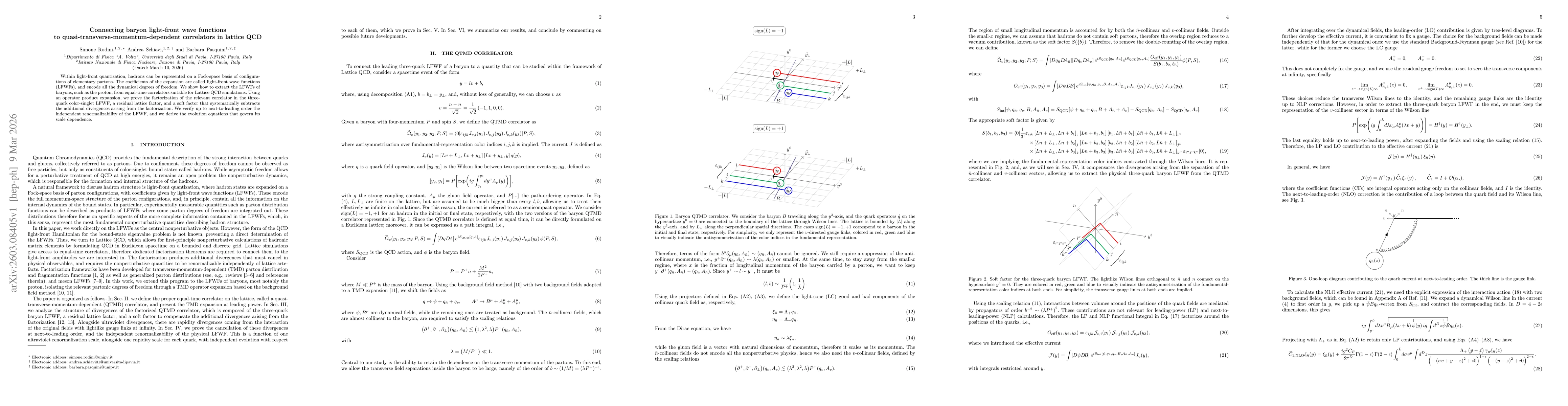 Thumbnail for Connecting baryon light-front wave functions to quasi-transverse-momentum-dependent correlators in lattice QCD