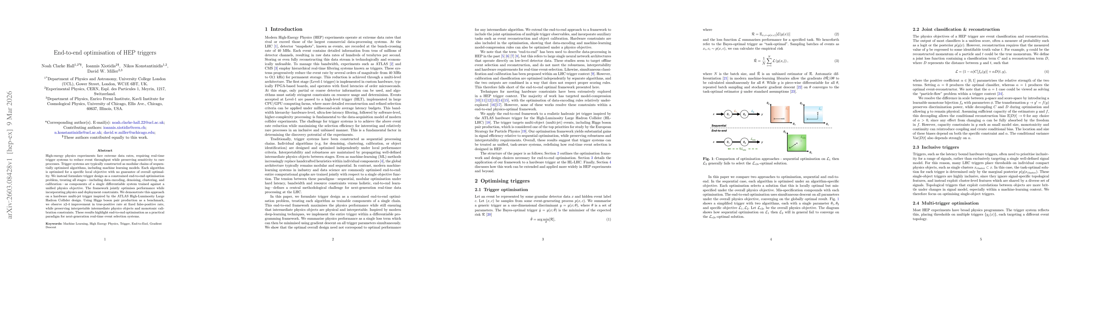 Thumbnail for End-to-end optimisation of HEP triggers