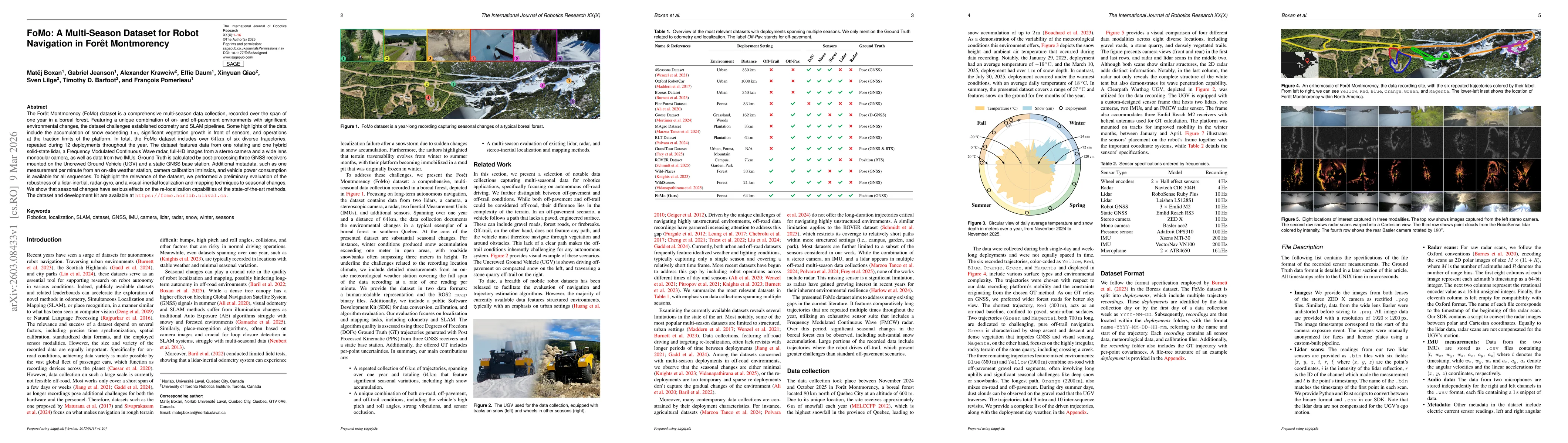 Thumbnail for FoMo: A Multi-Season Dataset for Robot Navigation in Forêt Montmorency