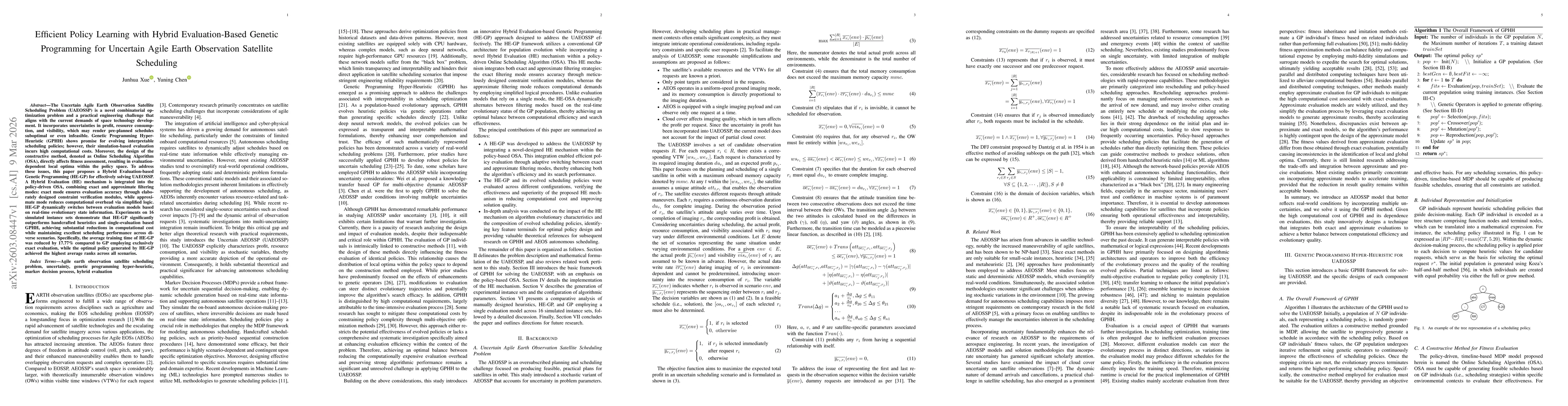 Thumbnail for Efficient Policy Learning with Hybrid Evaluation-Based Genetic Programming for Uncertain Agile Earth Observation Satellite Scheduling