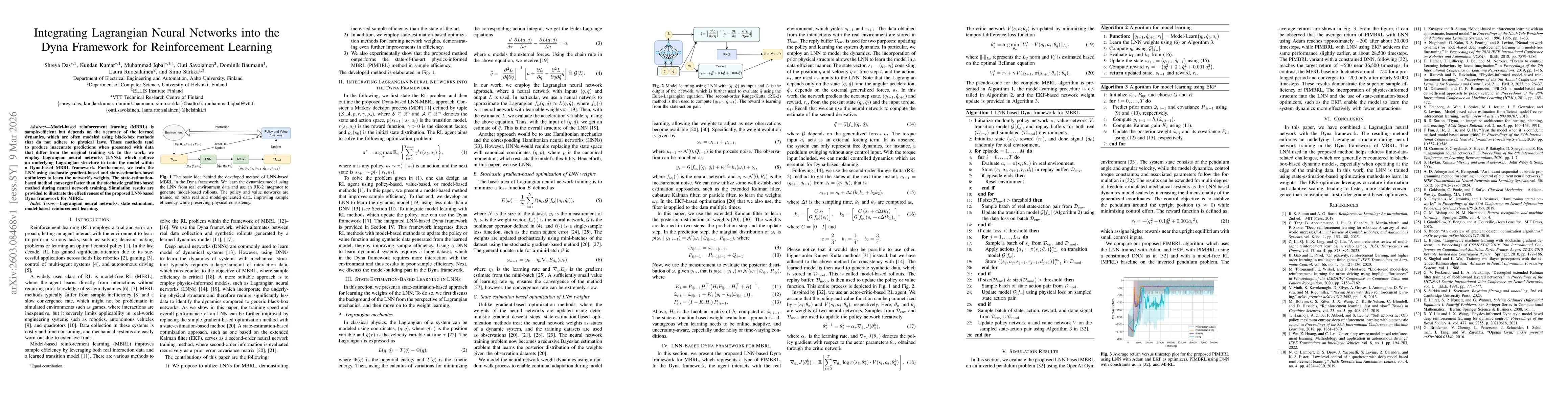 Thumbnail for Integrating Lagrangian Neural Networks into the Dyna Framework for Reinforcement Learning