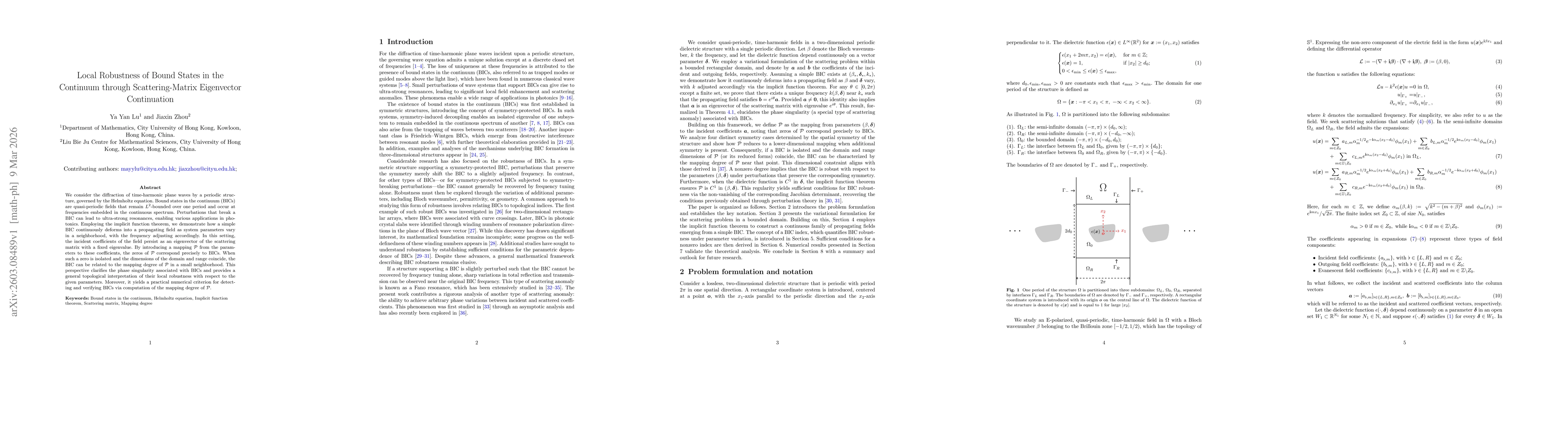 Thumbnail for Local Robustness of Bound States in the Continuum through Scattering-Matrix Eigenvector Continuation