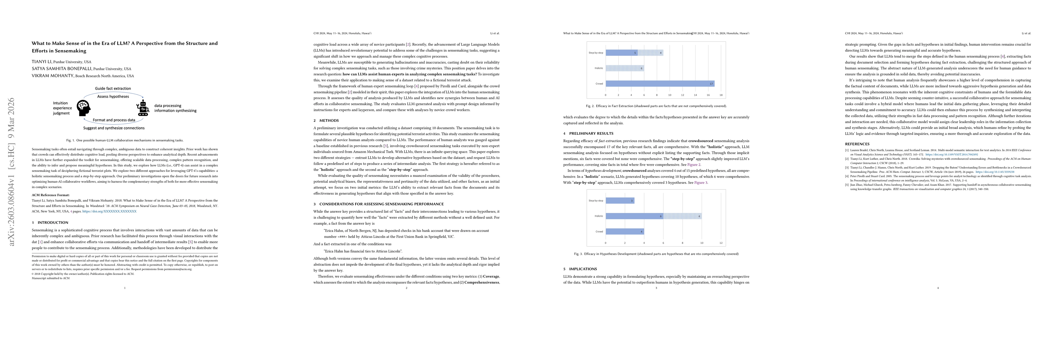 Thumbnail for What to Make Sense of in the Era of LLM? A Perspective from the Structure and Efforts in Sensemaking