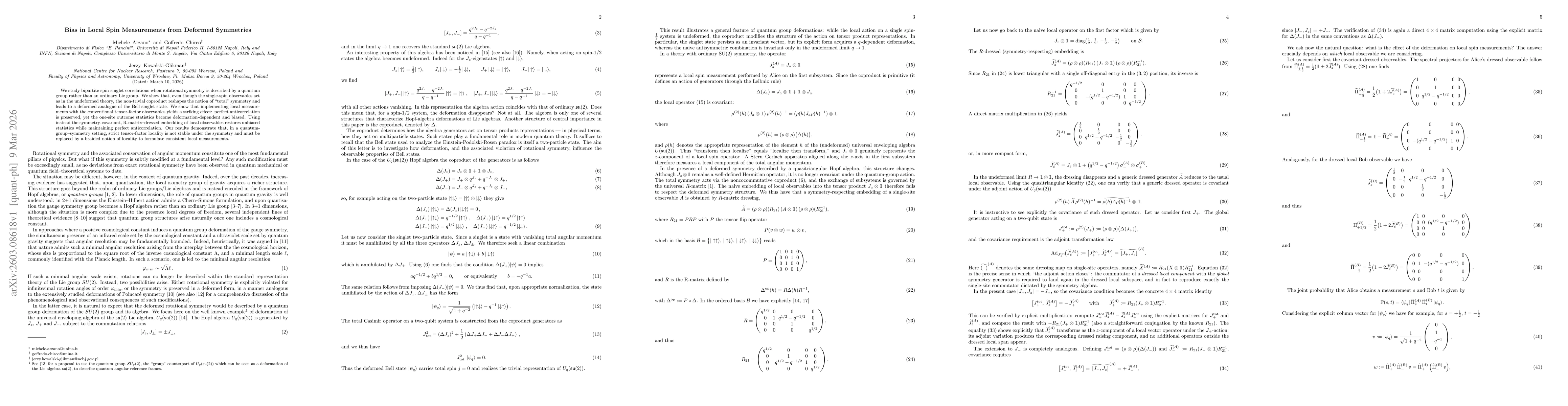 Thumbnail for Bias in Local Spin Measurements from Deformed Symmetries