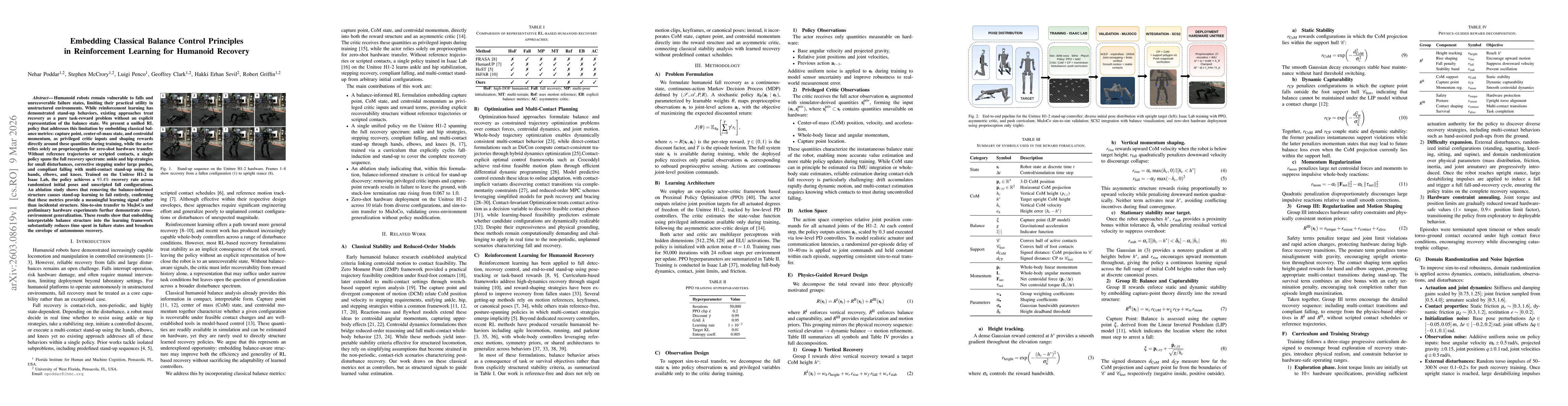 Thumbnail for Embedding Classical Balance Control Principles in Reinforcement Learning for Humanoid Recovery
