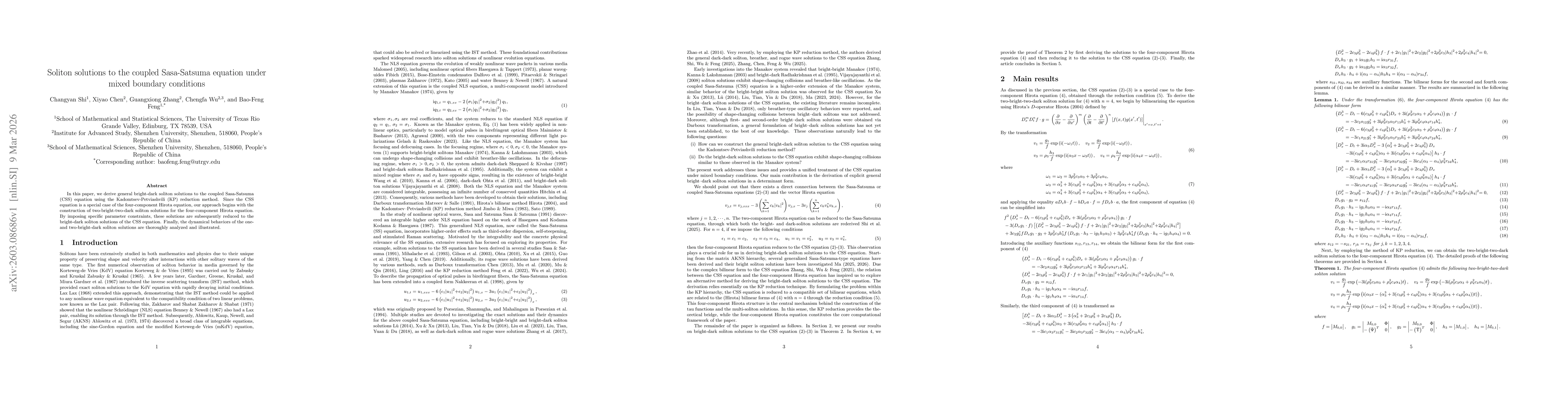 Thumbnail for Soliton solutions to the coupled Sasa-Satsuma equation under mixed boundary conditions